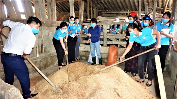 Hiệu quả mô hình sử dụng đệm lót sinh học trong chăn nuôi, giảm thiểu ô nhiễm môi trường nông thôn.